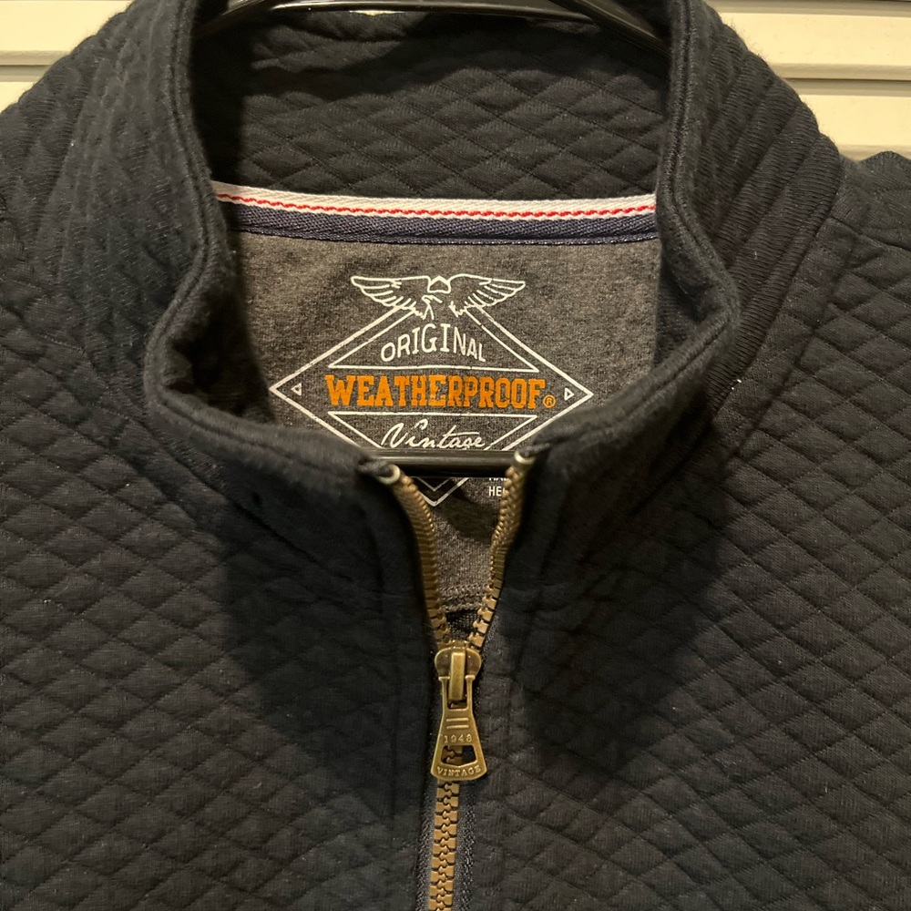 Weatherproof Men's Black Zip-Up Quilted Sweater - Picture 2 of 9